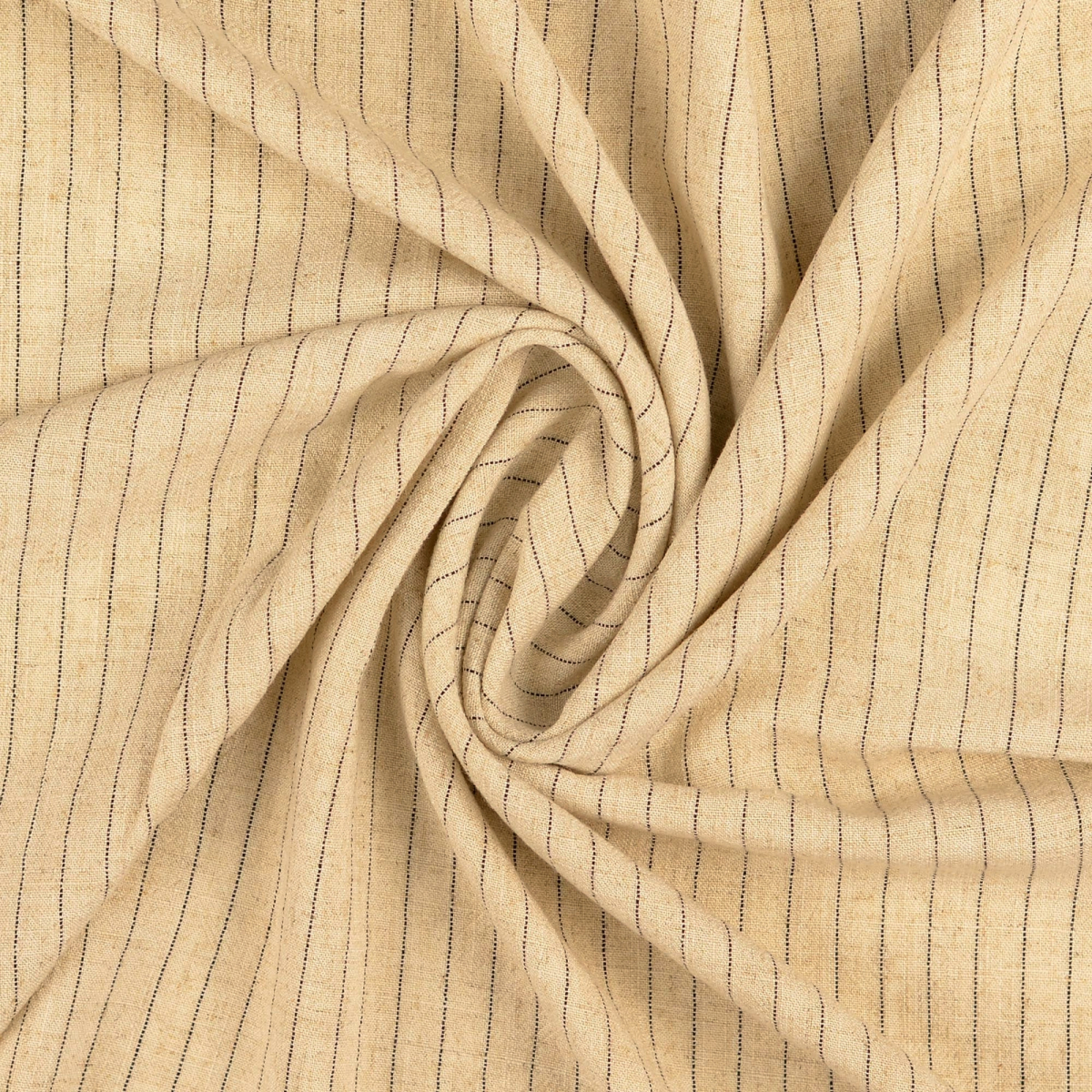 Viskose Leinen Mix Stripes Beige Stoffe Hemmers