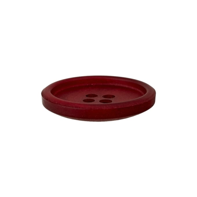 Bouton 4 trous en plastique et papier recyclés 28 mm rouge foncé