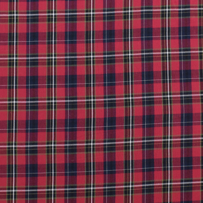 Tissu Coton Popeline Cossais Tartan Carolin Rouge Tissus Hemmers