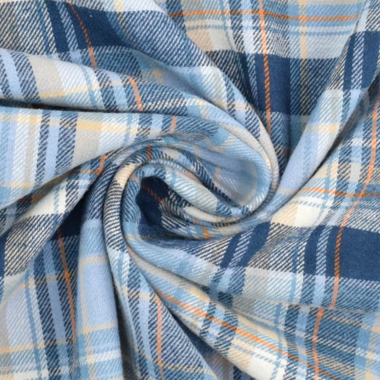 Tissu Flanelle Tartan Cossais Karo Bleu Clair Tissus Hemmers