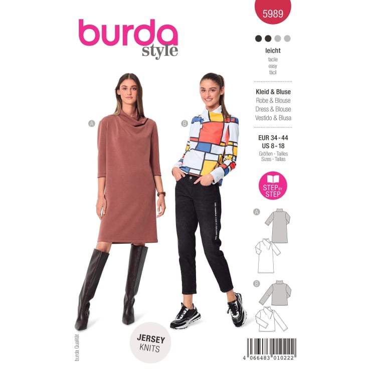 Naaipatroon Blouse En Jurk Burda Dui En Fr Stoffen Hemmers