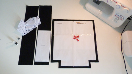 Taschenteil und Träger zuschneiden