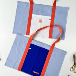 Préparer les poches extérieures et cousez-les sur le sac.