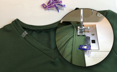 V-Neck Halsbündchen annähen