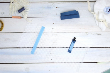 Coudre la poche en tissu filet