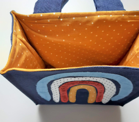 Grand sac : surpiquer les arêtes du sac
