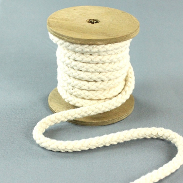 Organic Natural Cotton 10 mm Drawstring Piping cotton cord Baumwollkordel