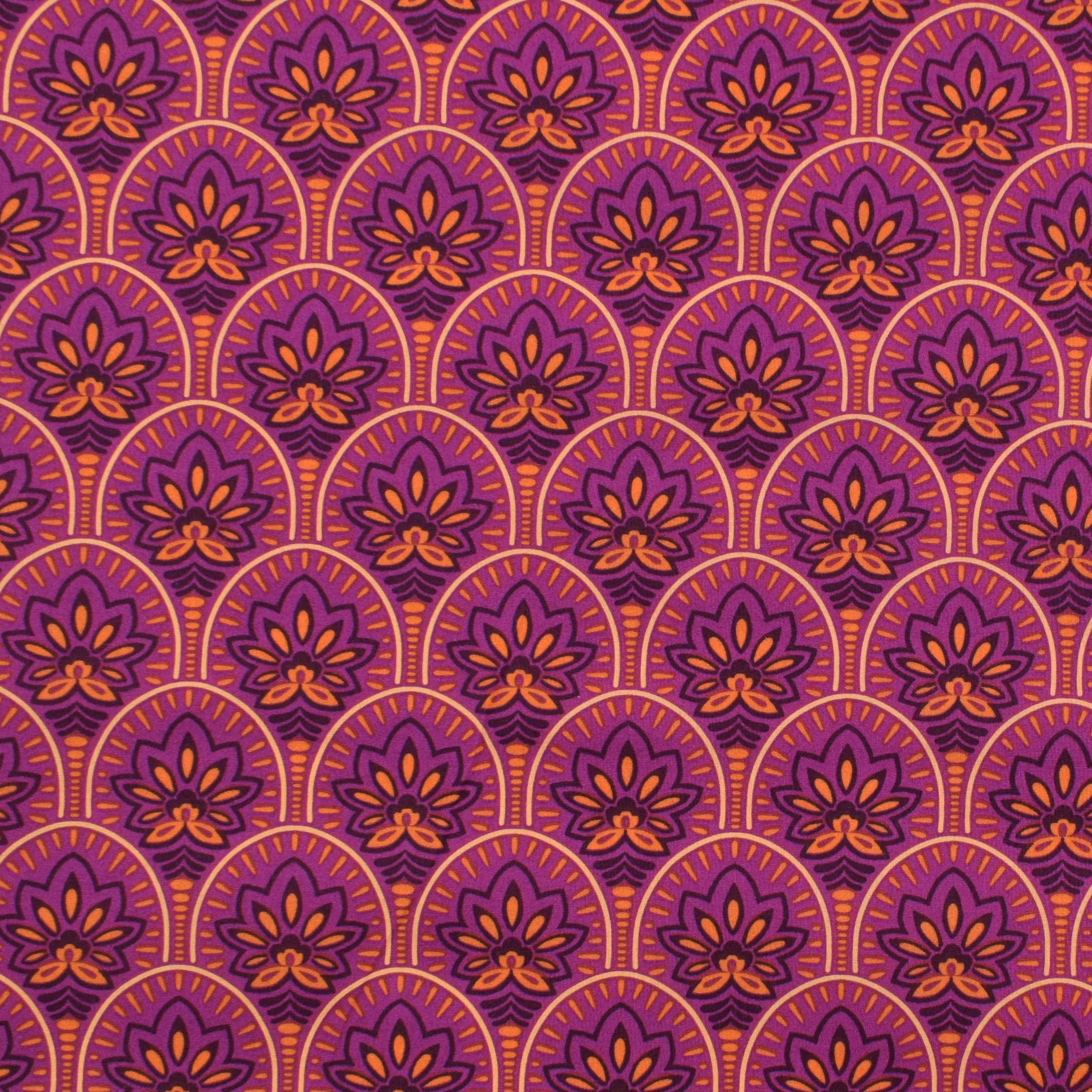 Beschichtete Baumwolle Oriental Flowers, beere Stoffe Hemmers