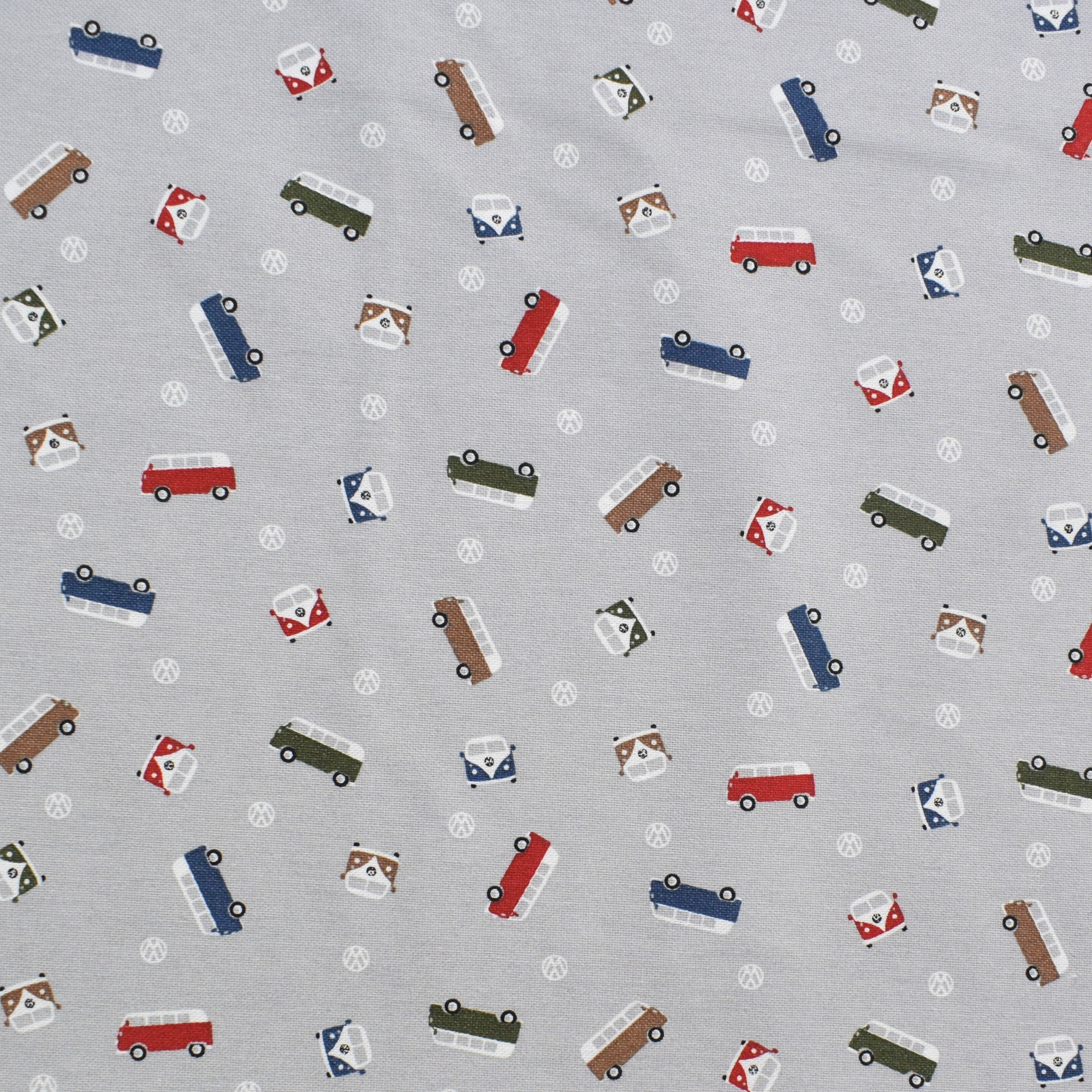 Fabric Dekostoff Bulli Decoration Fabric Half Panama VW Bulli, Grey