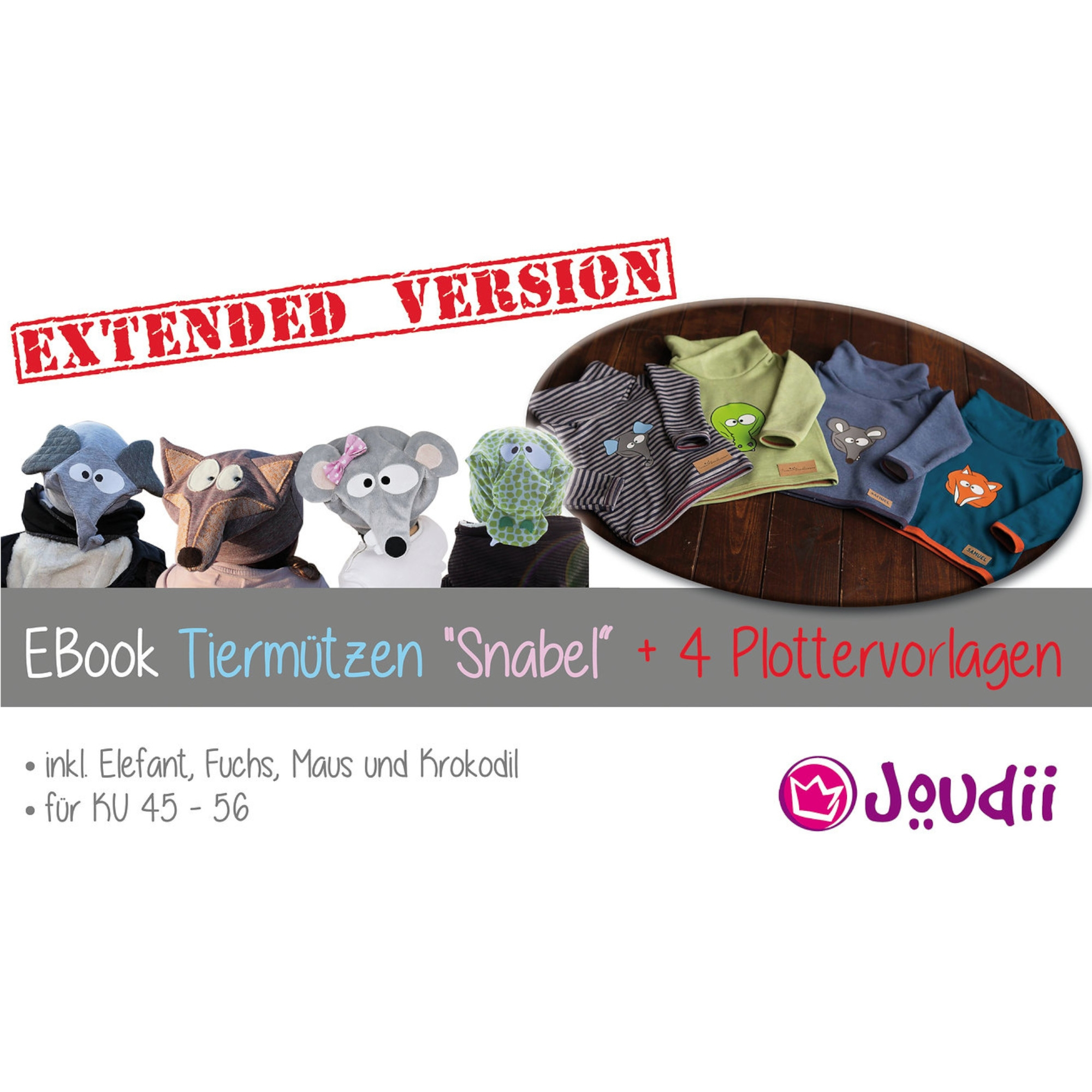 E Book Joudii Tiermutzen Snabel Extended Version German Fabrics Hemmers