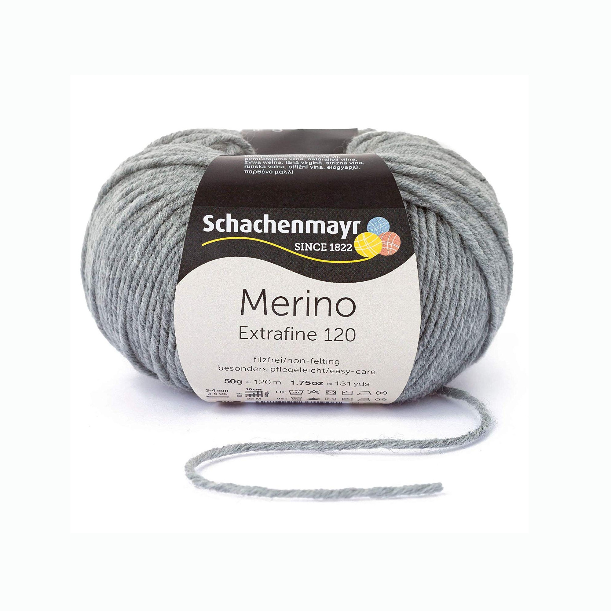 Schachenmayr Wool Merino Extrafine 120 50 g, grey melange
