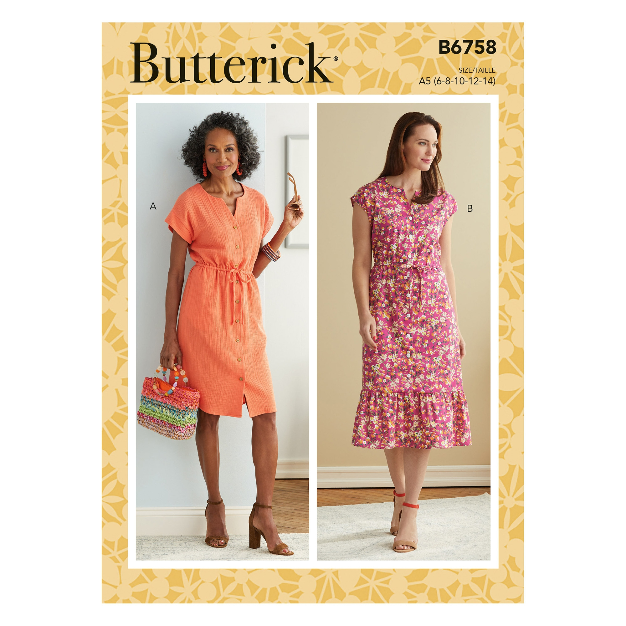 Pattern Butterick 6759 dress, size 32-40, En/Ger/Fr