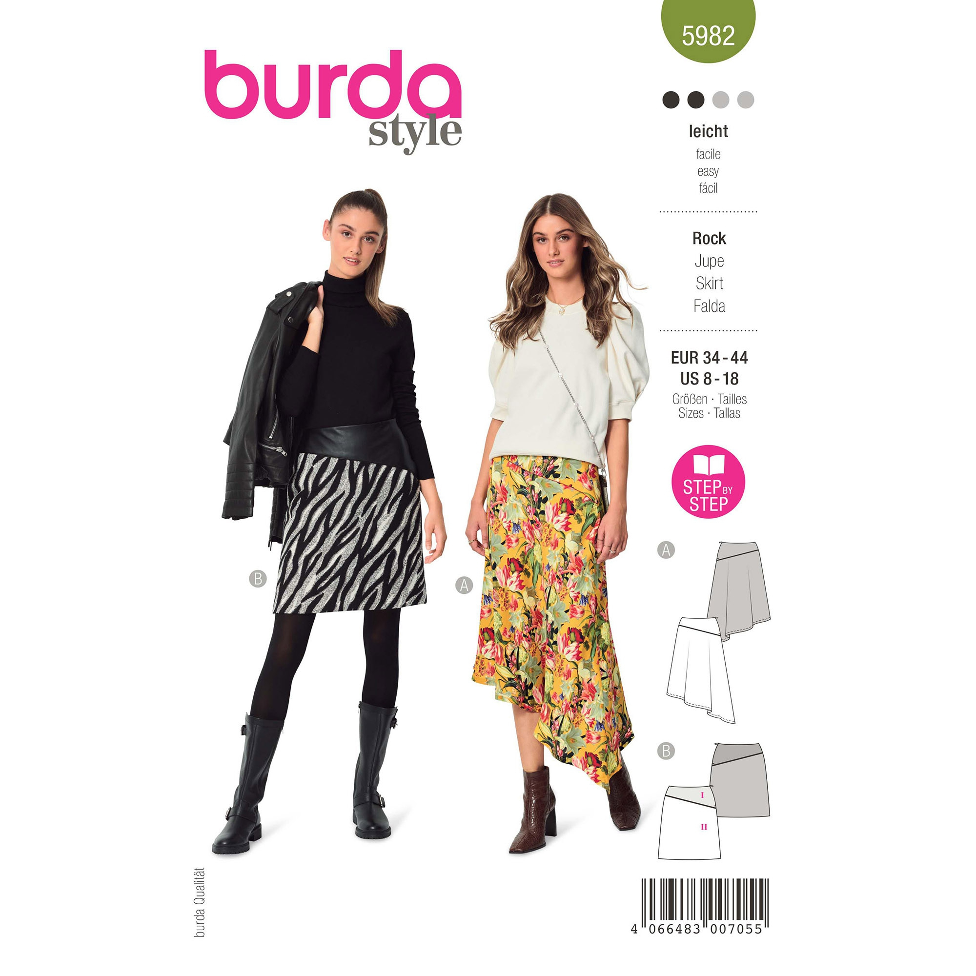 Sewing pattern skirt, Burda 5982