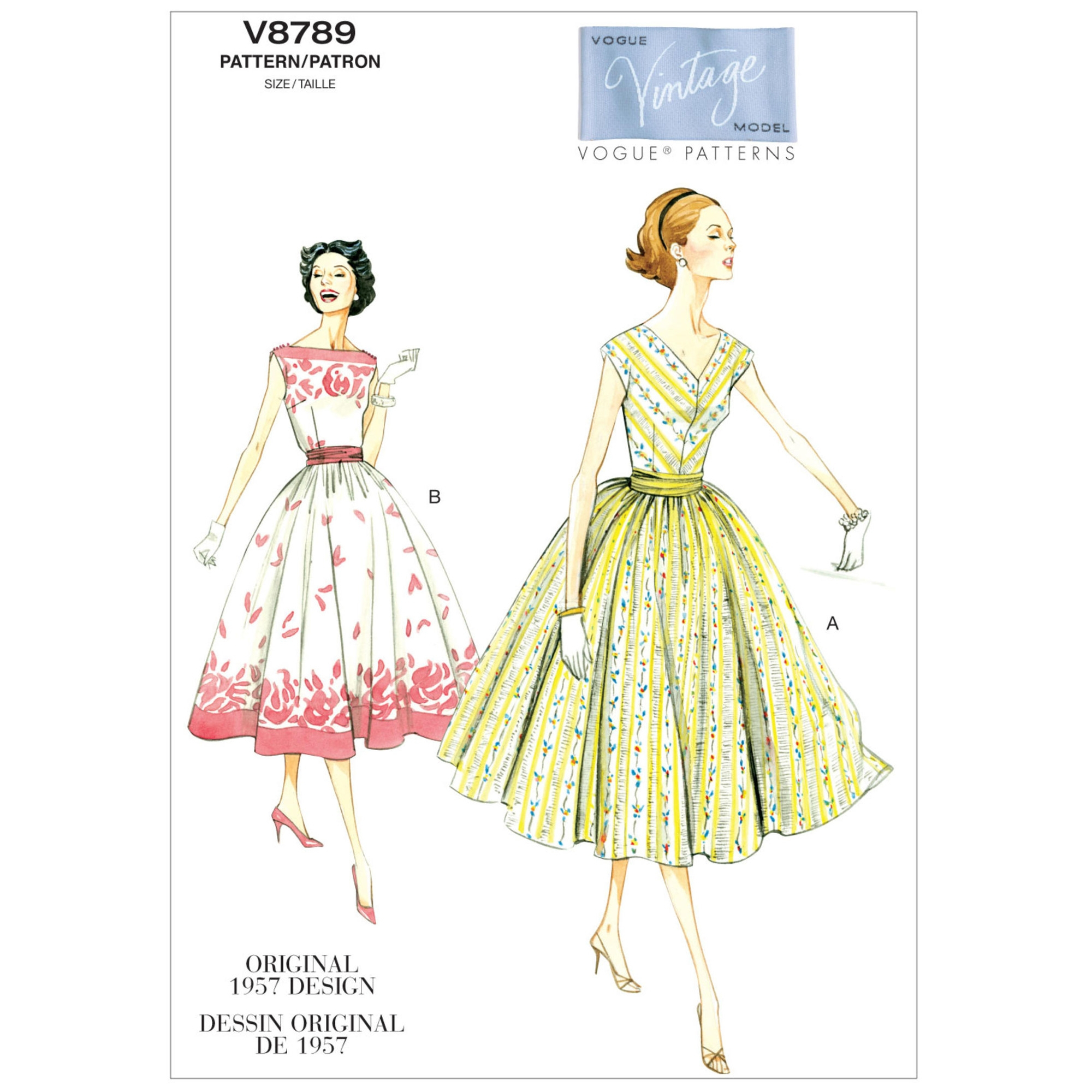 Schnittmuster Vogue 8789 Vintage Kleid