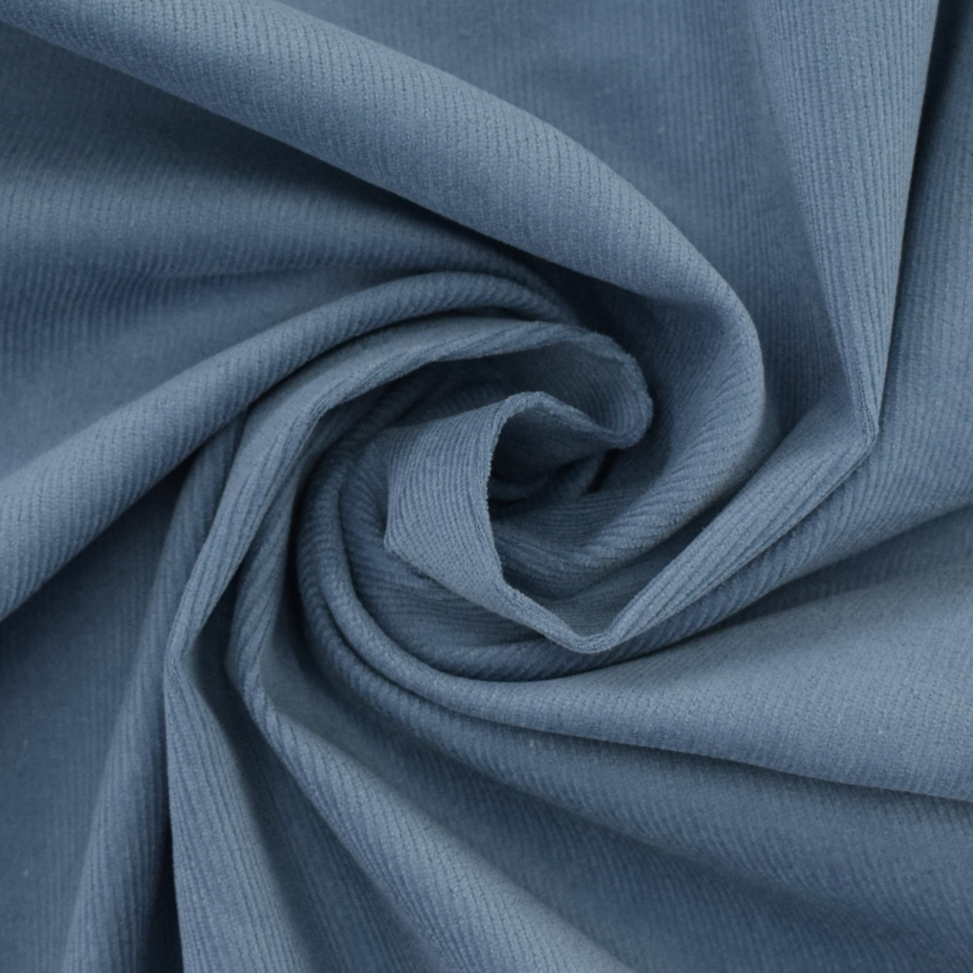 Stretch Feincord taubenblau Stoffe Hemmers
