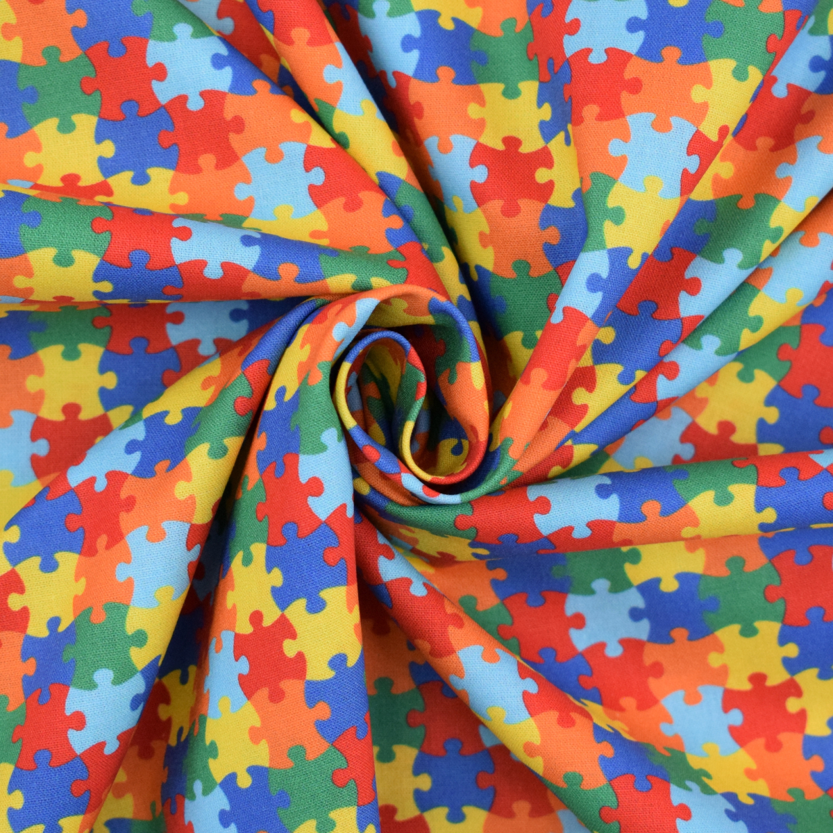 Baumwoll Popeline Puzzle, multicolor