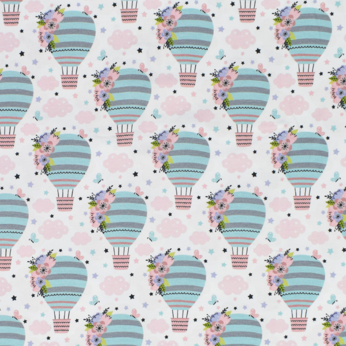 Tissu Jersey De Coton Montgolfi Re Hot Air Balloon Fr Ulein Von Julie Blanc Cass Tissus Hemmers