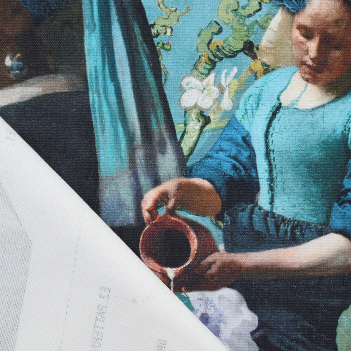 Hemmers Jan - Perlenohrgehänge 150 Das | Taschenpanel cm dem 125 mit Vermeer Mädchen x Canvas Stoffe