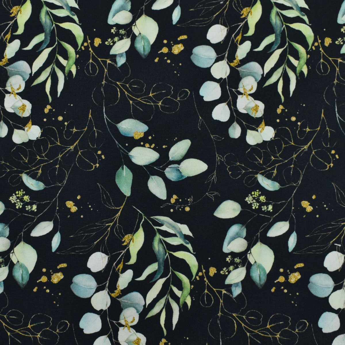 Grootte Jane Austen Grace Decoratiestof Canvas Eucalyptus Leaves, zwart | Stoffen Hemmers