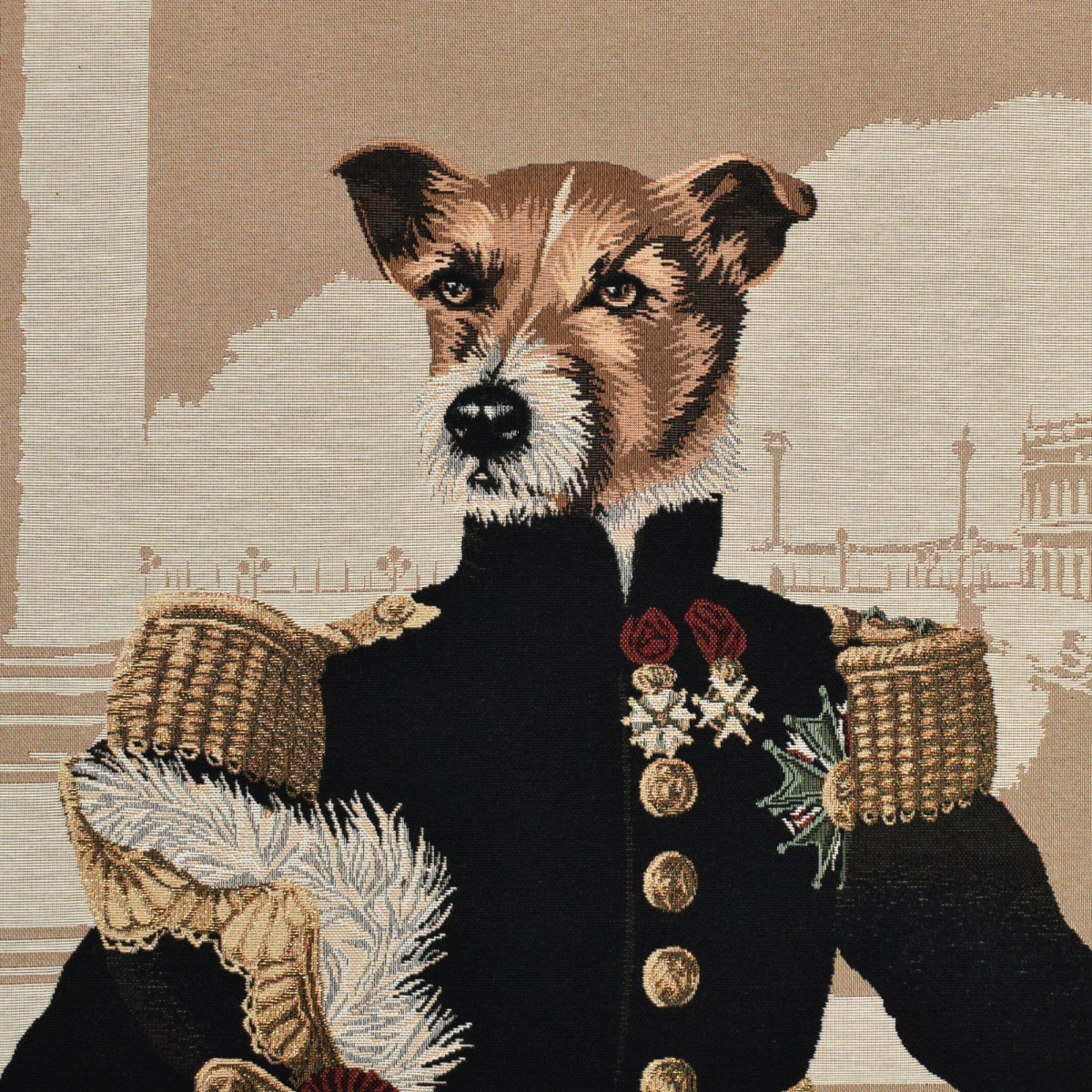 Decoration fabric Gobelin Fancy Dog panel, 46 x 46 cm