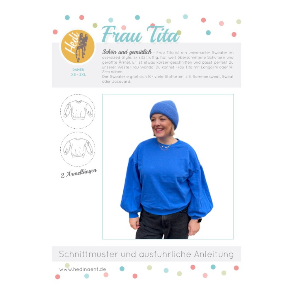 E-Book Hedi näht Sweater Fabrics Frau Tita, Hemmers german 