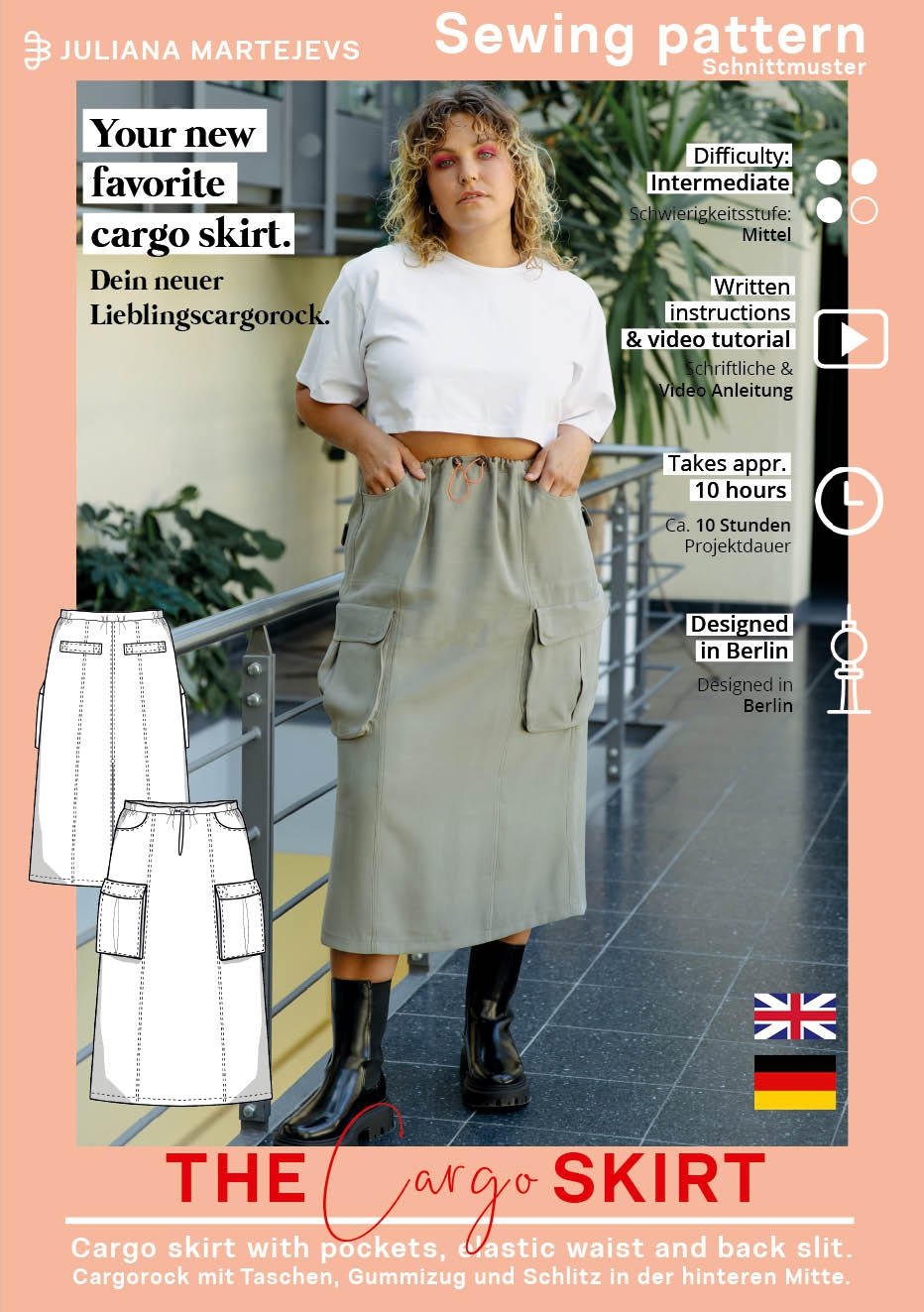 E Book JULIANA MARTEJEVS Cargo Skirt with elastic waistband Woman