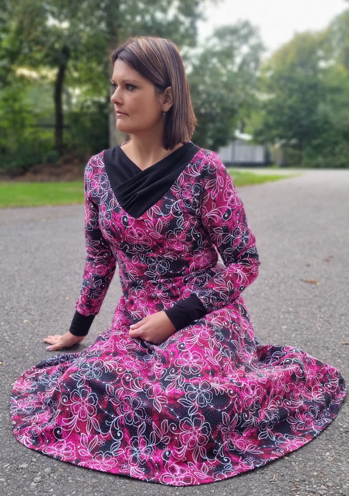 Dressmaking Fabric  Valentina Floral Stretch Viscose Twill