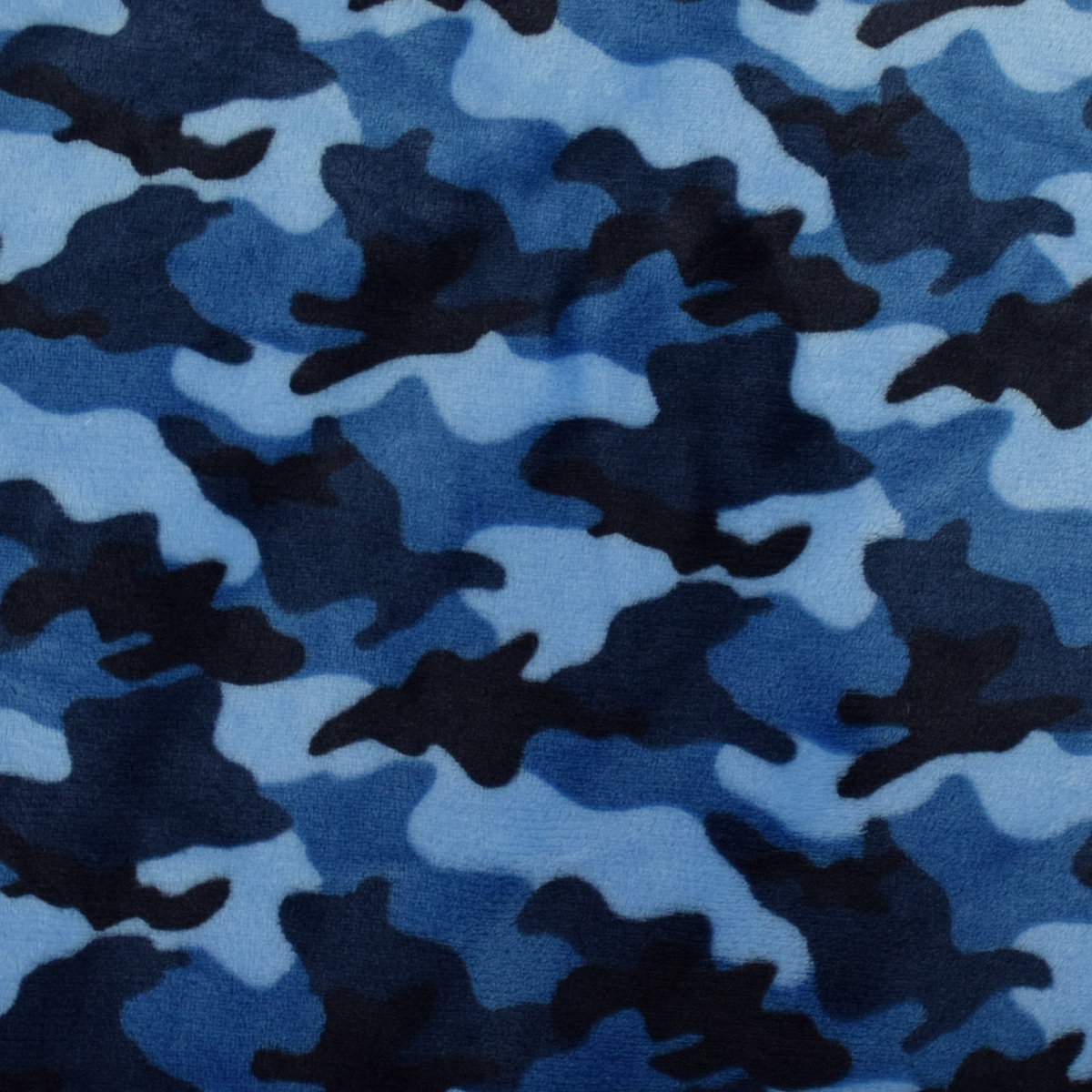 Ophef tempel galerij Flanel fleece Camouflage, blauw | Stoffen Hemmers