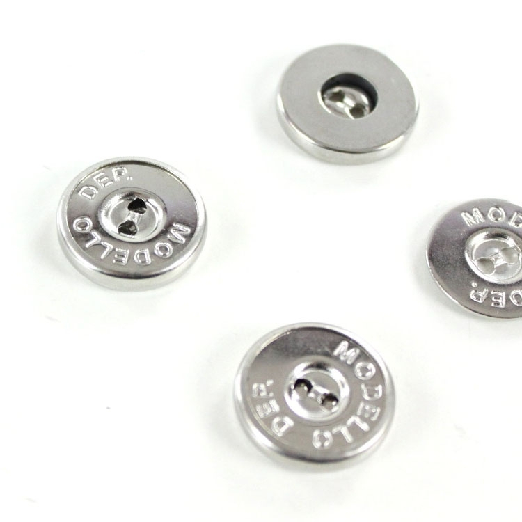 Magneet knopf, 2-Gat, 18 mm, zilver | Stoffen
