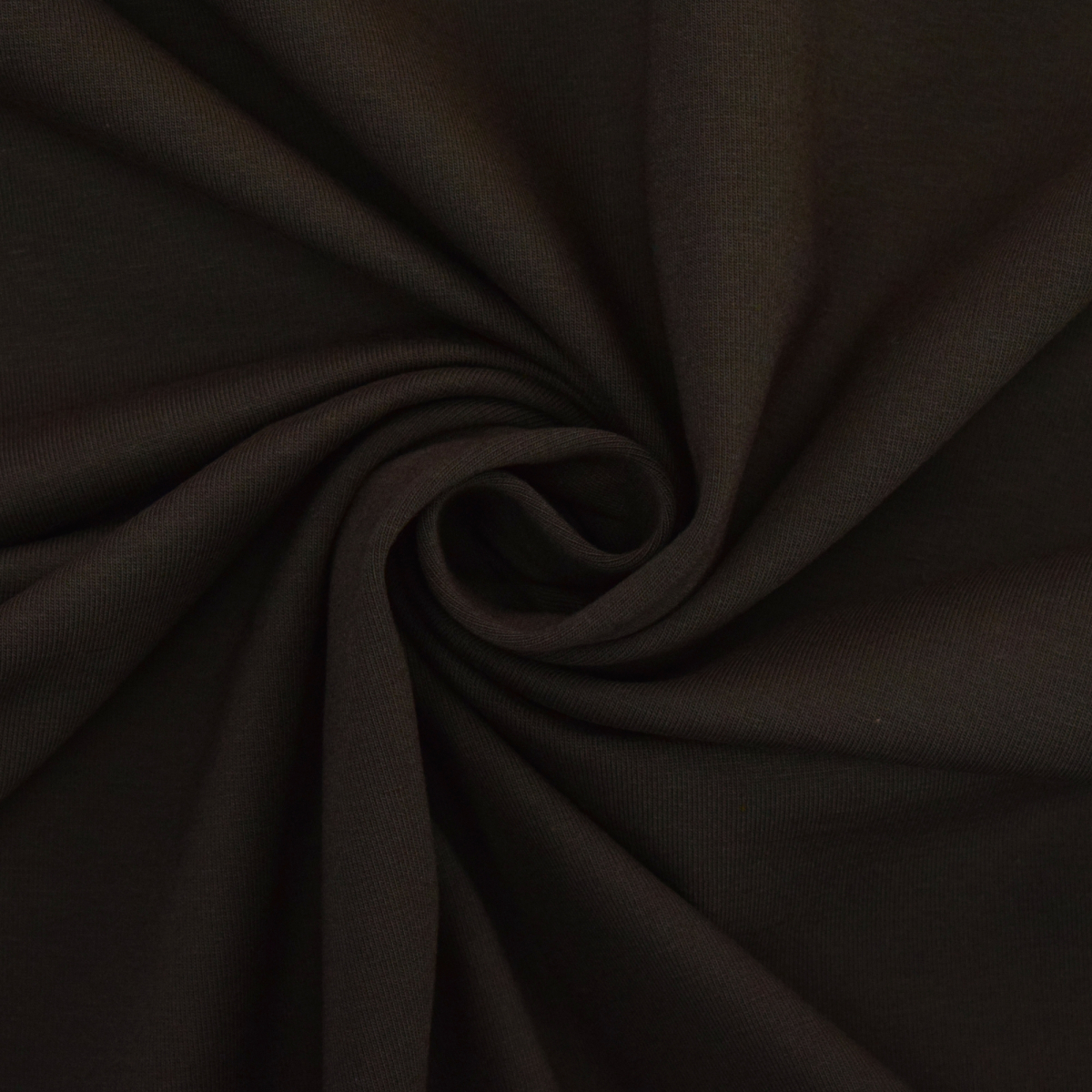 Sample Cotton jersey plain, dark brown Fabrics Hemmers