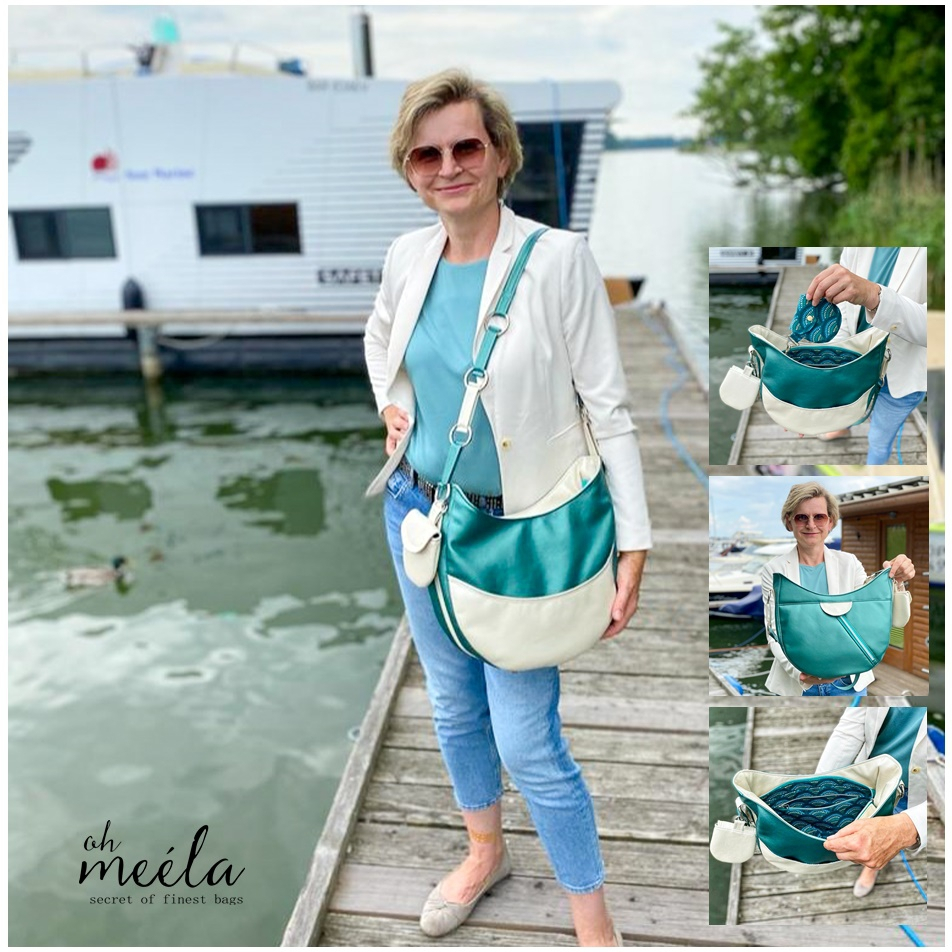 Shoulder strap in patterned canvas - Mela D'oro