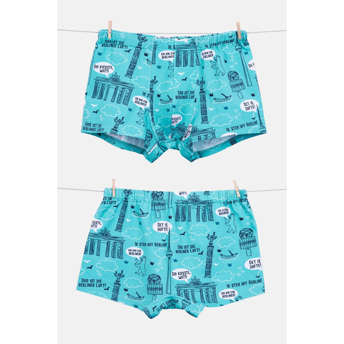 Fabric rubber band & paper pattern by pattydoo DIY boxer shorts blue in set