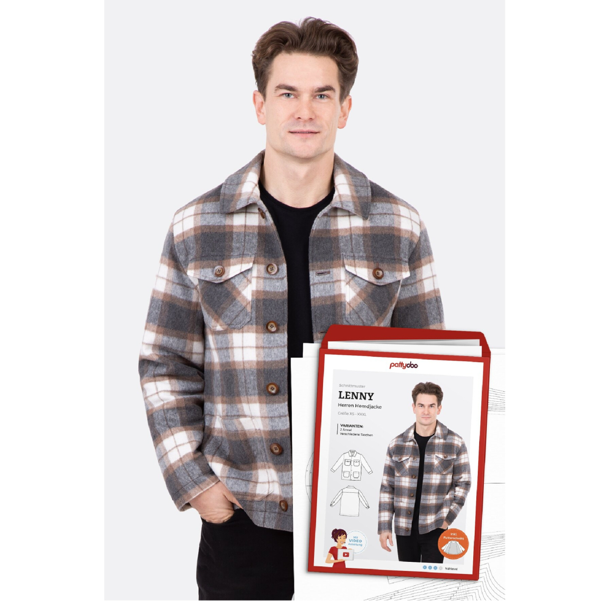 Paper pattern pattydoo Shirt jacket Lenny, German | Fabrics Hemmers