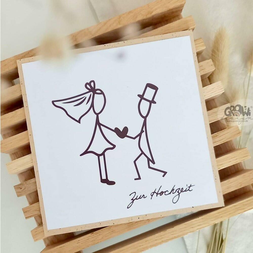 Plotterbestand GroWiDesign Hochzeit Strichmännchen, Duits Stoffen Hemmers