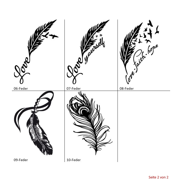 Feder Tattoo - Symbolik, Bedeutung und Design Ideen - ZENIDEEN | Writing  tattoos, Feather tattoo colour, Feather tattoo design