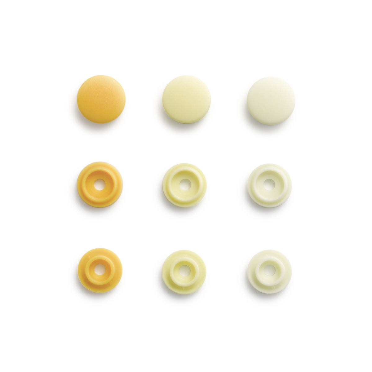 Groene bonen Dragende cirkel tolerantie Prym Love Color Snaps Mini Press fasteners, light yellow | Fabrics Hemmers