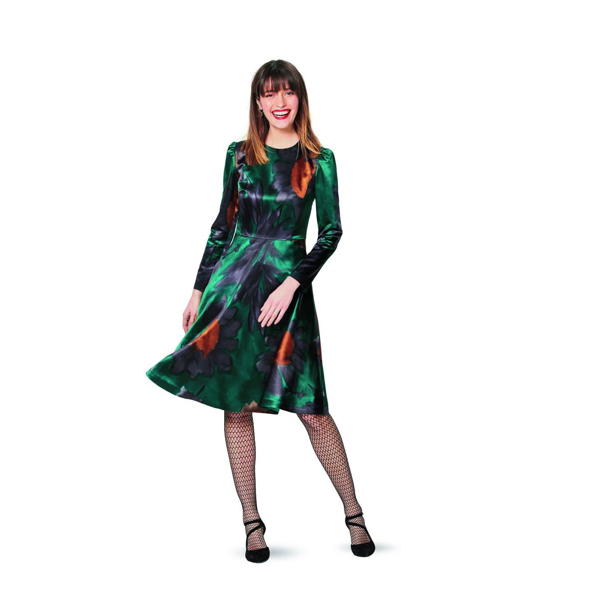 burda style Schnittmuster No 6419 Kleid Colourblocking Taillendurchzug