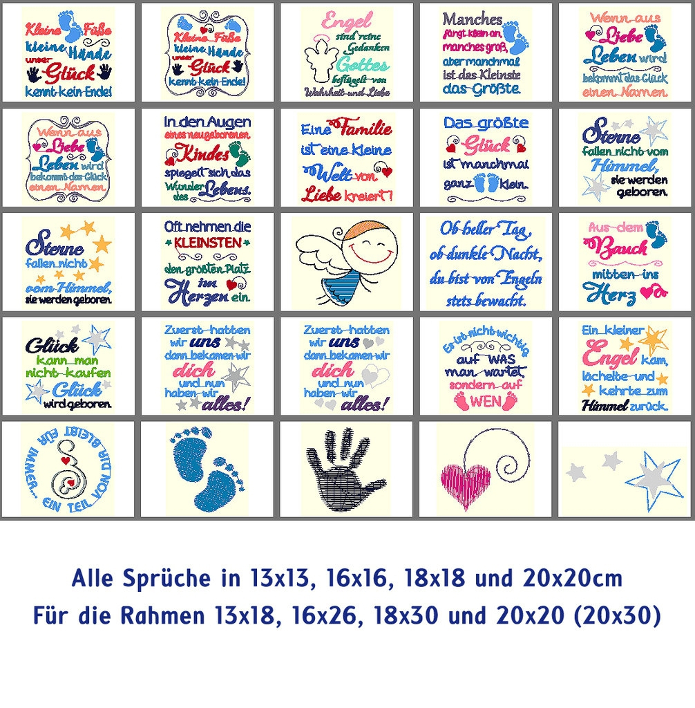 Stickdatei Rock Queen BabyGeburtSprüche 16 Stoffe Hemmers