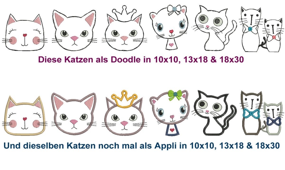 Stickdatei Rock Queen Giga Set Katzen