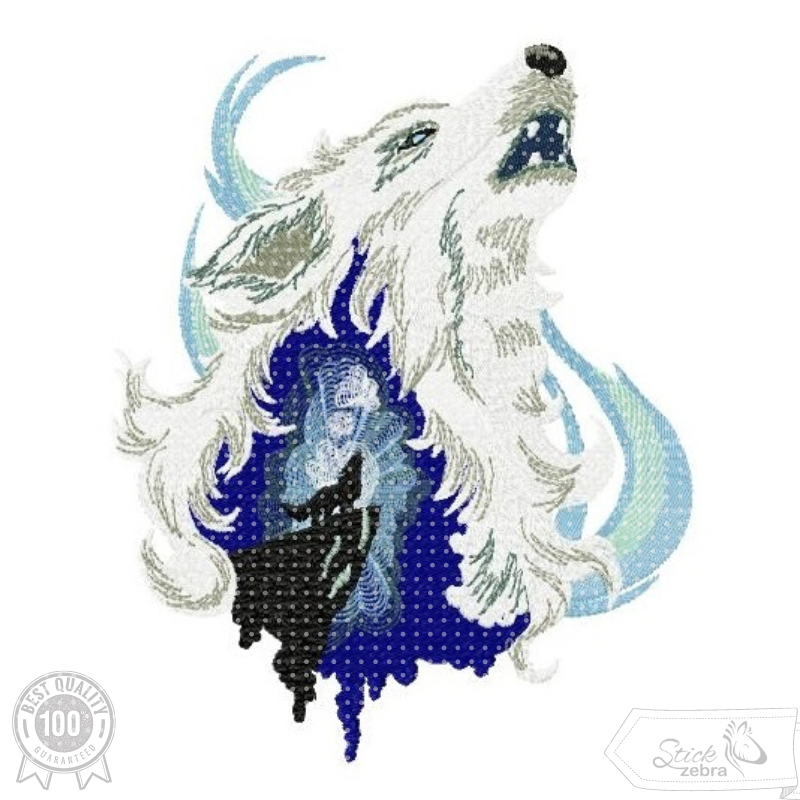 Fichier modèle broderie Loup en rêve Stickzebra