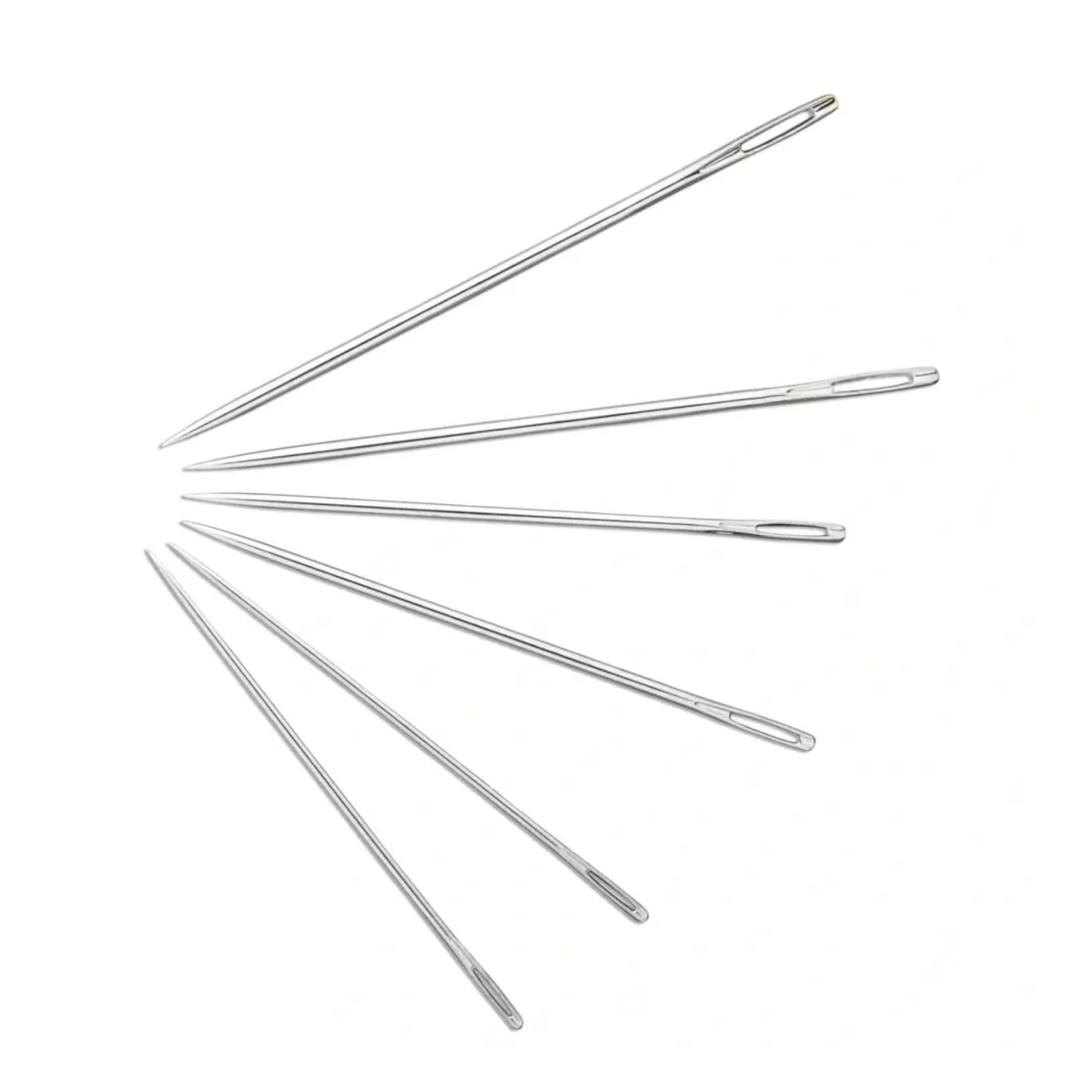 Darning Needles short HT 5/0-1/0 silver,with gold