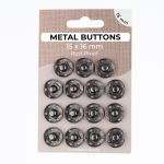 anthracite | 15 Boutons pression à coudre 16 mm, anthracite