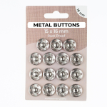 argent | 15 Boutons pression à coudre 16 mm, argent