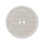 blanc cassé | Bouton 2 trous en chanvre et polyester recyclé, 28 mm, blanc neige (0074)