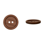 marron | Bouton couture plastique 18mm 2 trous, marron