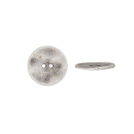 silver | 2-Hole Metal Button, 12 mm, silver