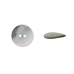 naturel | Bouton de nacre à 2 trous, 15 mm/pcs.