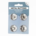 argent | 4 Boutons pression à coudre 25 mm, argent