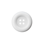 blanc | Bouton en plastique 4 trous carnaval, 38 mm, blanc