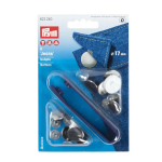 argent | 8 boutons pour jean Prym, 17 mm, couleur argent